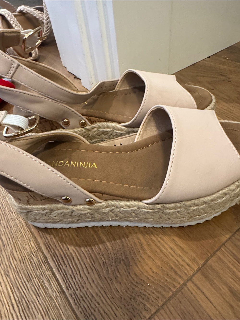 Kids  Beige Espadrille Wedge Sandals